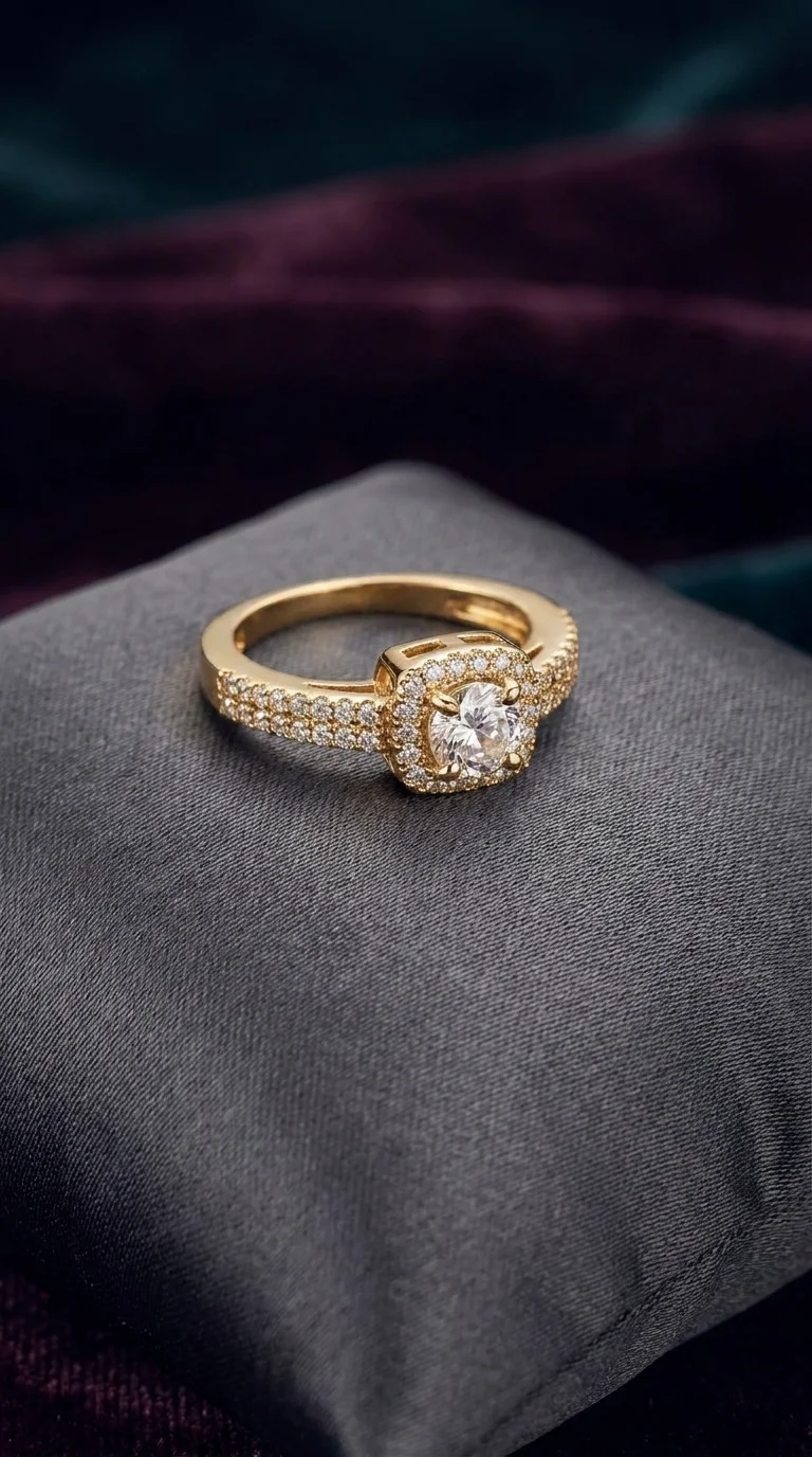 Elegant AD Gold-Plated Ring for Girls & Women