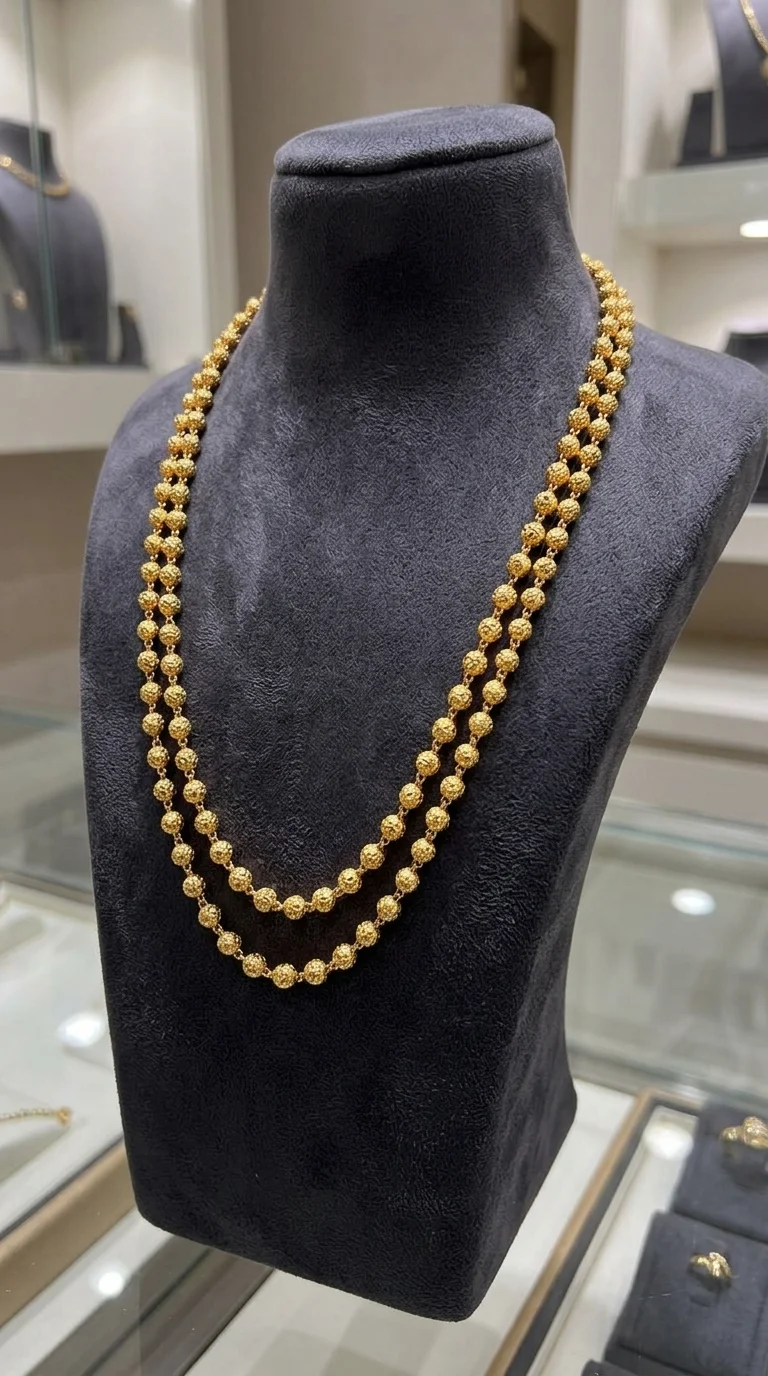 One Gram Gold-Plated 2 Layer Matar Mala Chain