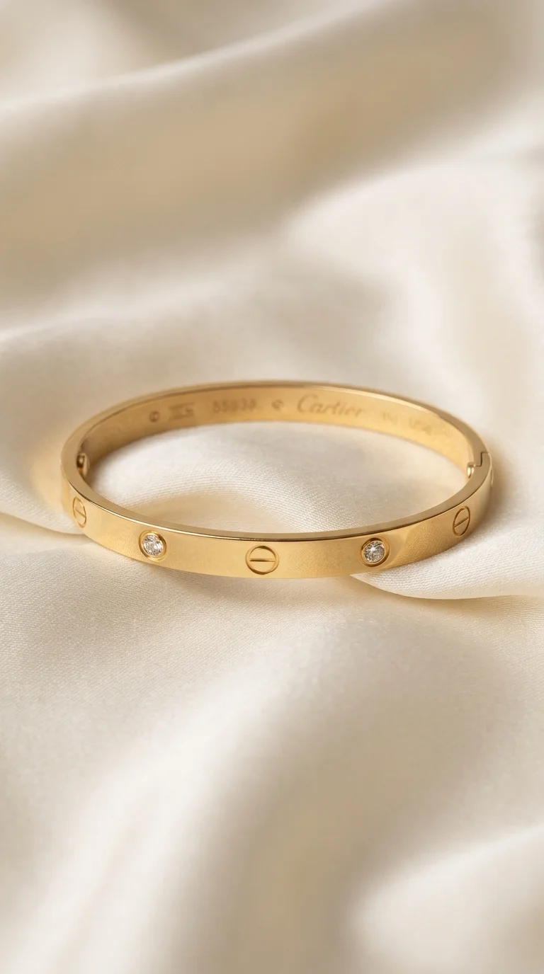 Gold Plated Stainless Steel Openable Crystal Cuff Bangle