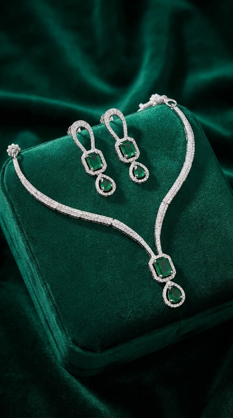 Green AD Pendant Necklace Set