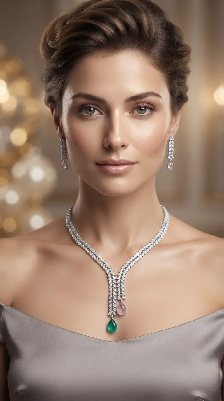 Pastel AD Y-Drop Necklace Set