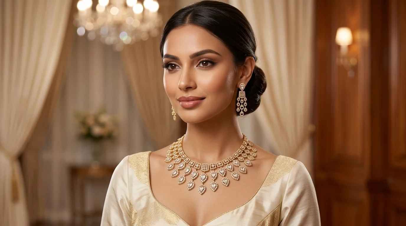 Luxury AD Gold-Plated Choker Necklace Set