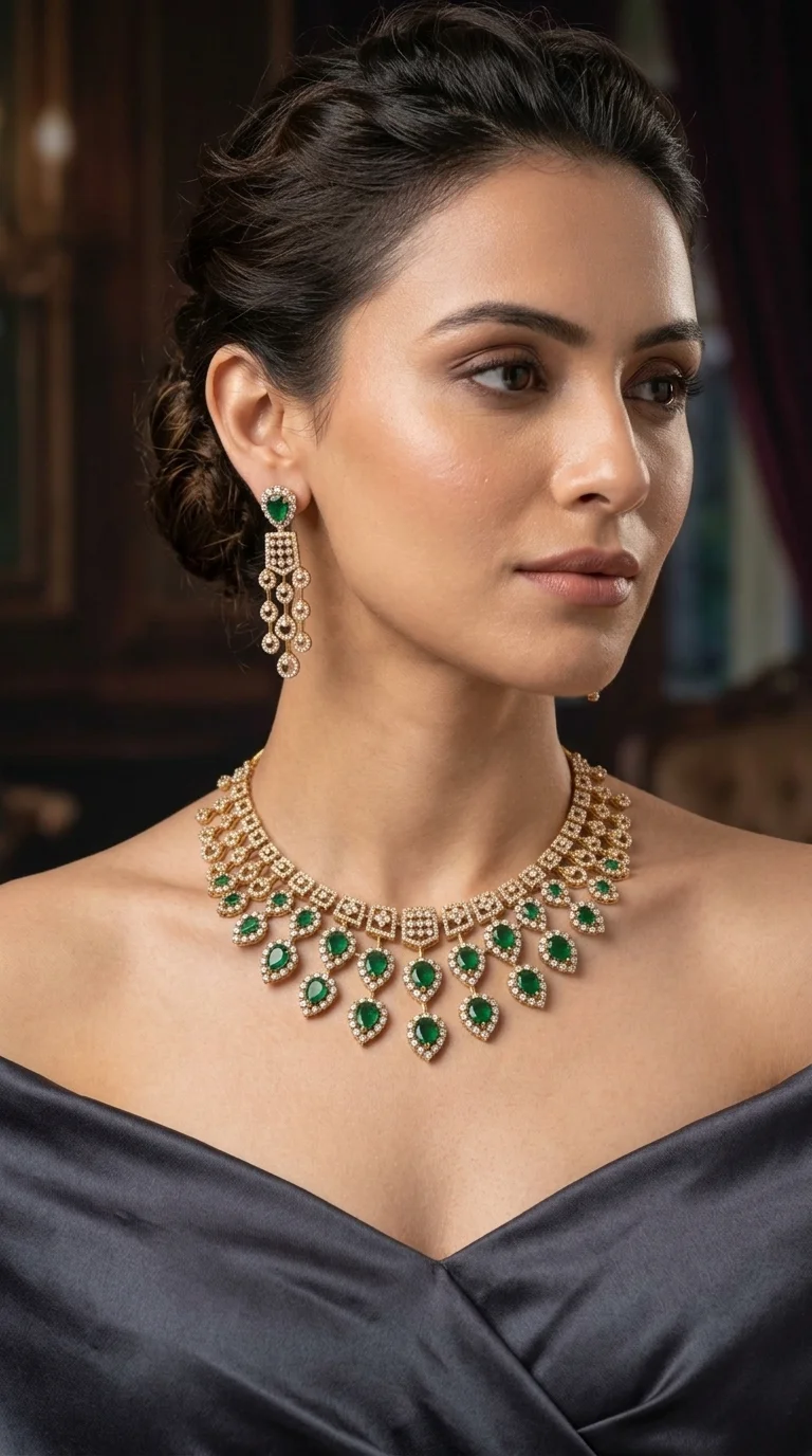 Cleopatra Emerald Tear Drop Set