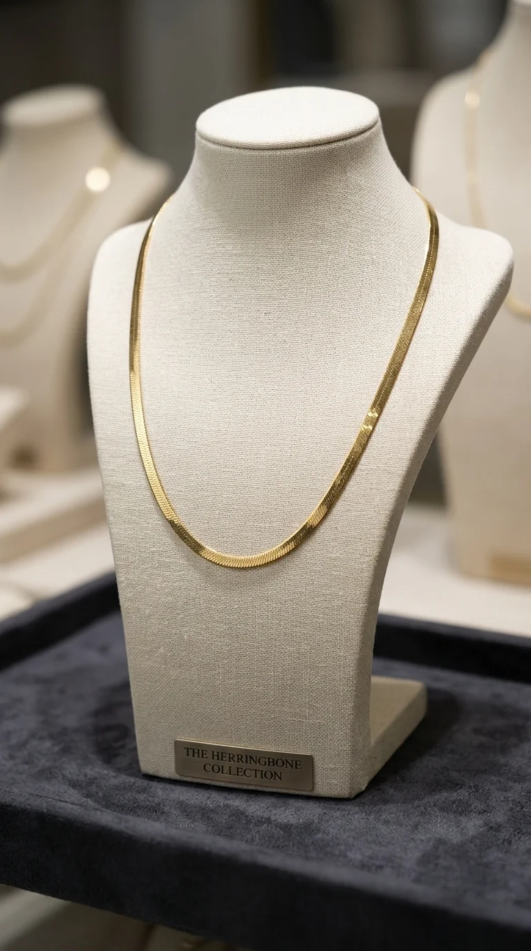 Sleek Flat Herringbone Layering Chain