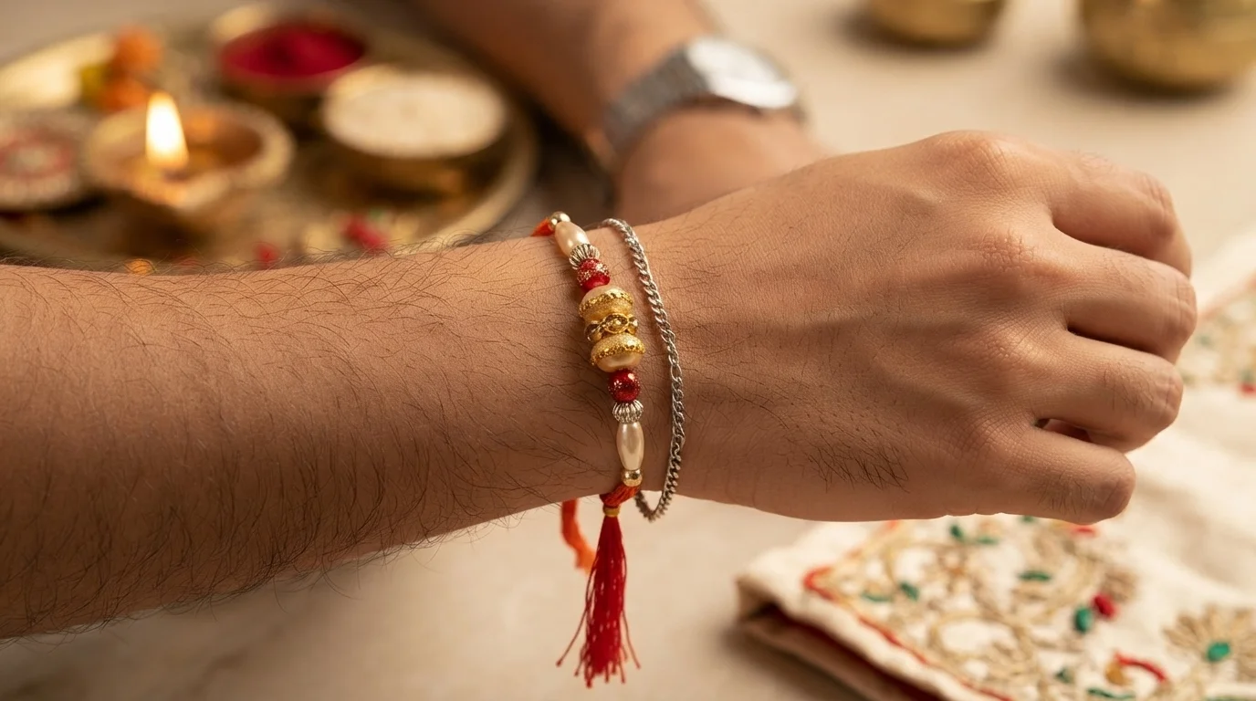 Elegant Pearl Bead Rakhi (Pack of 5)