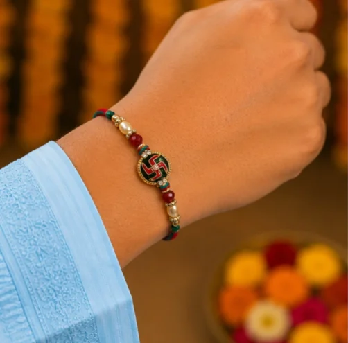Premium Swastik Rakhi Set (Pack of 3)