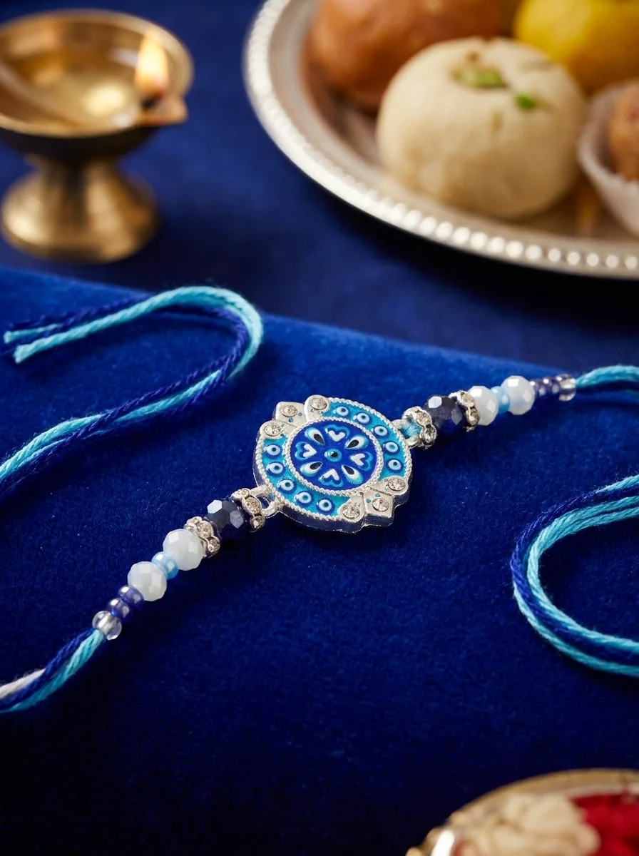 Blue Evil Eye Designer Rakhi
