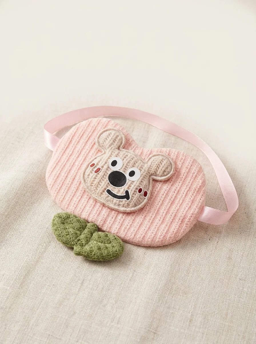 Cute Teddy Kids Sleep Eye Mask, Pink
