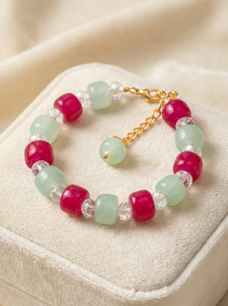 Pastel Beaded Charm Bracelet
