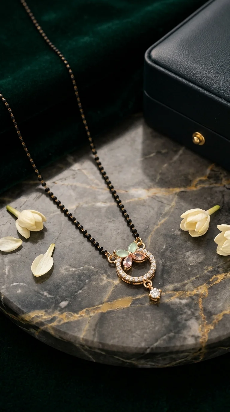 Pastel Stone Mangalsutra Pendant