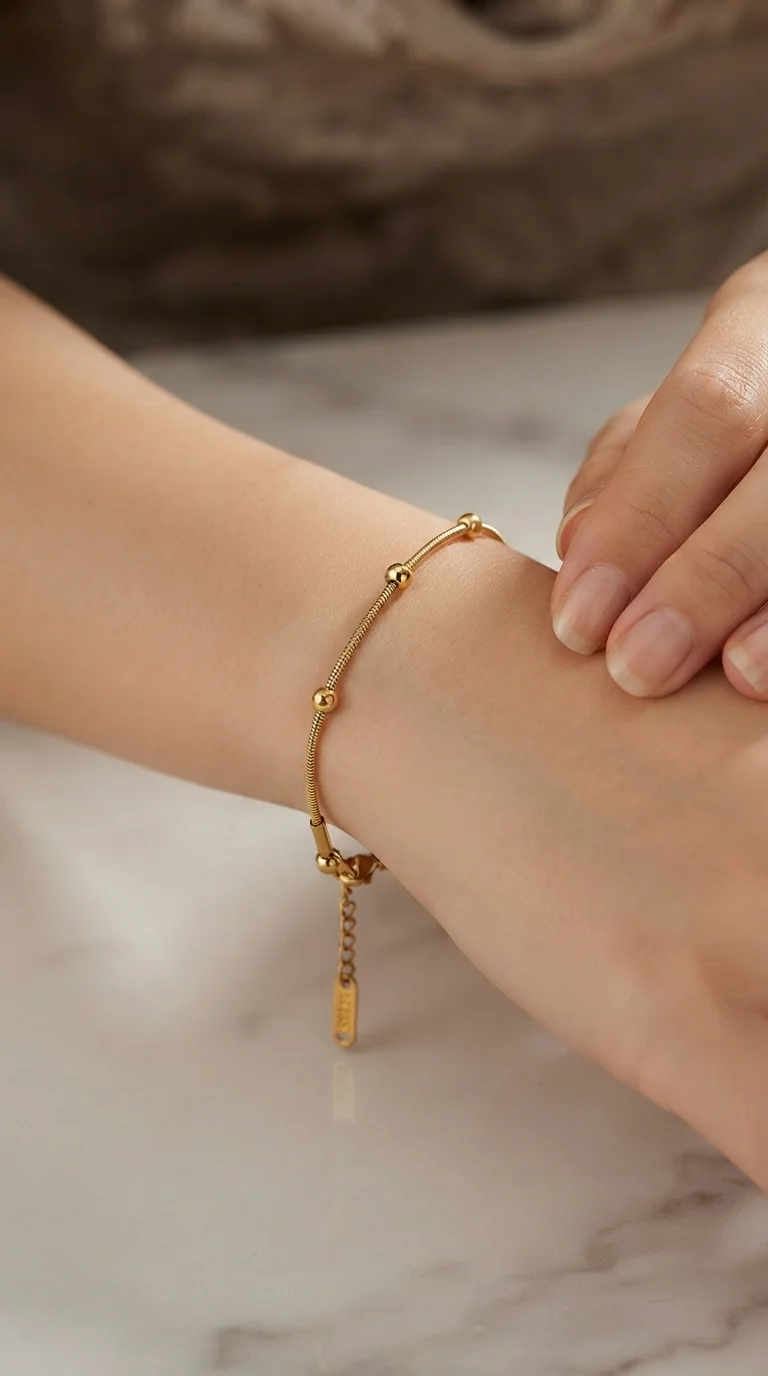Elegant Gold-Plated Beaded Bracelet