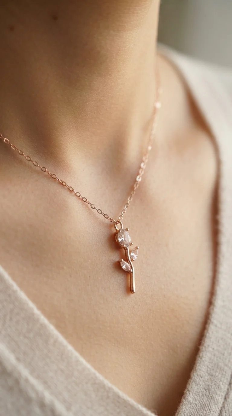 Elegant Tulip Pendant Necklace